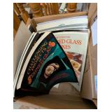 Stained Glass Craft Lot with Tools, Pattern Books, and Handmade Ornaments