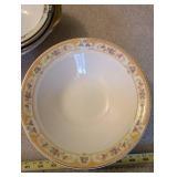 Collection of Vintage China Dishes Including Blue Transferware and Floral Bowls