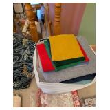 Large Assorted Fabric and Crafting Material Lot with Frames and Batting