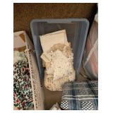 Assorted Fabric, Linens, Lace, and Craft Textiles Lot