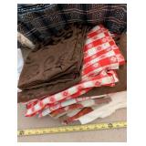 Assorted Fabric, Linens, Lace, and Craft Textiles Lot