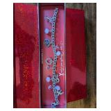 Set of 3 7.5 Inch Pink Charm Bracelets and Beaded Necklace