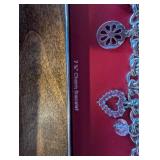 Set of 3 7.5 Inch Pink Charm Bracelets and Beaded Necklace