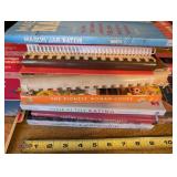 Collection of 11 Mixed Books Including Cookbooks, Maps, and Journals