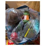 Large Lot of Handmade Crochet Blankets and Yarn Assortment