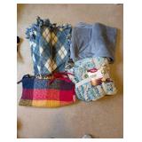 Collection of Baby Blankets and Plush Bears including GUND Wooly Bear