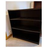 Set of 2 Wood Bookcases Black and Brown Finish