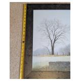 Framed Country Farmhouse Landscape Print, 32x24 Inches