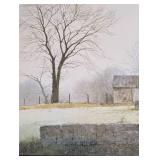 Framed Country Farmhouse Landscape Print, 32x24 Inches