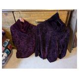 Set of 2 Coldwater Creek Burgundy Velvet Embroidered Outfits