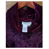 Set of 2 Coldwater Creek Burgundy Velvet Embroidered Outfits