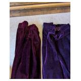 Set of 2 Coldwater Creek Burgundy Velvet Embroidered Outfits