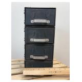 Vintage metal snap-on stacked storage with four drawers