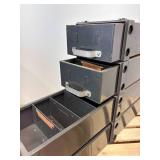Vintage metal snap-on stacked storage with four drawers