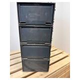 Vintage metal snap-on stacked storage with four drawers