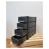 Vintage metal snap-on stacked storage with four drawers