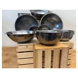 9 stainless steel food prep bowls