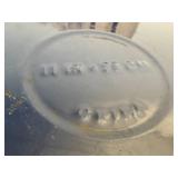 2 10-inch Cast Iron Griddles - 1 has blue enameled bottom