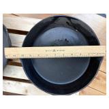3 Cast Iron Skillets - (1) 10 1/2 inch, (1) number 7 and (1) number 3 which is 6 5/8 inch