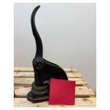 Two Antique Cast Iron Seal Presses (1) is a SD Notary and the other is The Plantation Company in Sisseton SD