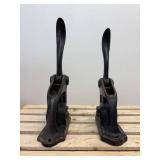 Two Antique Cast Iron Seal Presses (1) is a SD Notary and the other is The Plantation Company in Sisseton SD