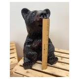 14-inch chainsaw carved Black Bear by Vernon S Pine Jr. 2006 #431