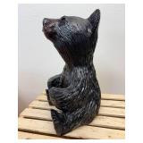 14-inch chainsaw carved Black Bear by Vernon S Pine Jr. 2006 #431