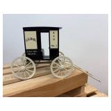 Antique handheld brass school Bell cast-iron and mailman John Deere wagon