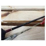 Five ice fishing poles with reels