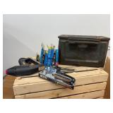 Miscellaneous, staple, staplers, and metal military ammo box