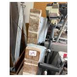 Multiple piece lot, including electric Black & Decker yard edger very heavy duty craftsman gas, powered Weedwhacker to metal collapsible sawhorses made by EBCO