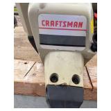 Multiple piece lot, including electric Black & Decker yard edger very heavy duty craftsman gas, powered Weedwhacker to metal collapsible sawhorses made by EBCO