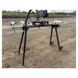 10-inch black and decker power miter saw on a Wolfcraft collapsible portable frame