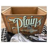 The plains ducks unlimited central flyaway, edition wood box with miscellaneous hunting cleaning pieces