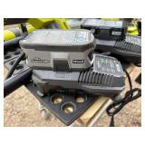 18 V lithium Ryobi lot 4 Batteries, 3 Chargers and 7 Tools (Drill, Branch Trimmer, Greaser, Circular Saw, Precipitating Saw, Weed Wacker