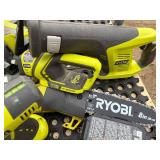 18 V lithium Ryobi lot 4 Batteries, 3 Chargers and 7 Tools (Drill, Branch Trimmer, Greaser, Circular Saw, Precipitating Saw, Weed Wacker