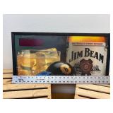 WORKING Vintage Jim Beam Digital clock light up sign 12 3/4 inch tall by 24 1/2 inches wide Needs new bulb