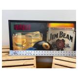 WORKING Vintage Jim Beam Digital clock light up sign 12 3/4 inch tall by 24 1/2 inches wide Needs new bulb