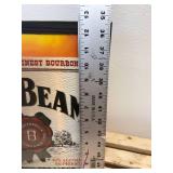 WORKING Vintage Jim Beam Digital clock light up sign 12 3/4 inch tall by 24 1/2 inches wide Needs new bulb
