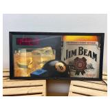 WORKING Vintage Jim Beam Digital clock light up sign 12 3/4 inch tall by 24 1/2 inches wide Needs new bulb