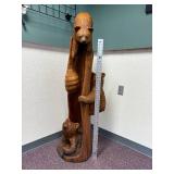 3 bears and a hive chainsaw carved totem by Vernon, S Pine, 2005