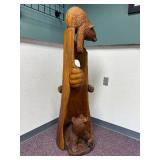 3 bears and a hive chainsaw carved totem by Vernon, S Pine, 2005