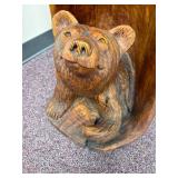 3 bears and a hive chainsaw carved totem by Vernon, S Pine, 2005