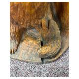 3 bears and a hive chainsaw carved totem by Vernon, S Pine, 2005