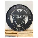 24-inch laser cut metal US Navy wall medallion