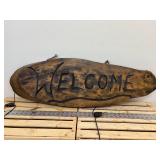 3-foot solid wood core welcome sign