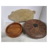 Pig Cutting Board, Bowl, Sewing Basket