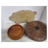 Pig Cutting Board, Bowl, Sewing Basket