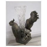 Cast Bird Vase, Basket, Bowl