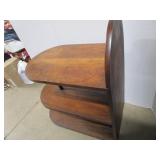 Walnut Triple Shelf End Table